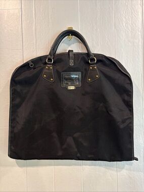 Hayden Harnett Mozambique Black Unisex Garment Bag Leather Brass Nylon
